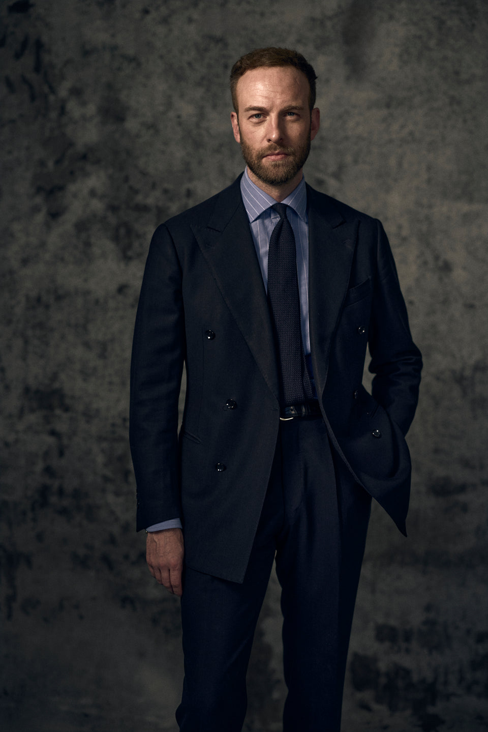 Blue Reverse Stripe Paper-Touch Shirt