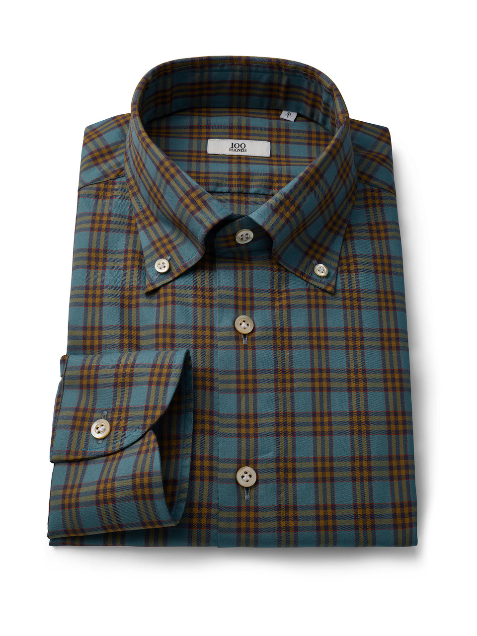Exclusive Japanese Olive Green Brown Plaid