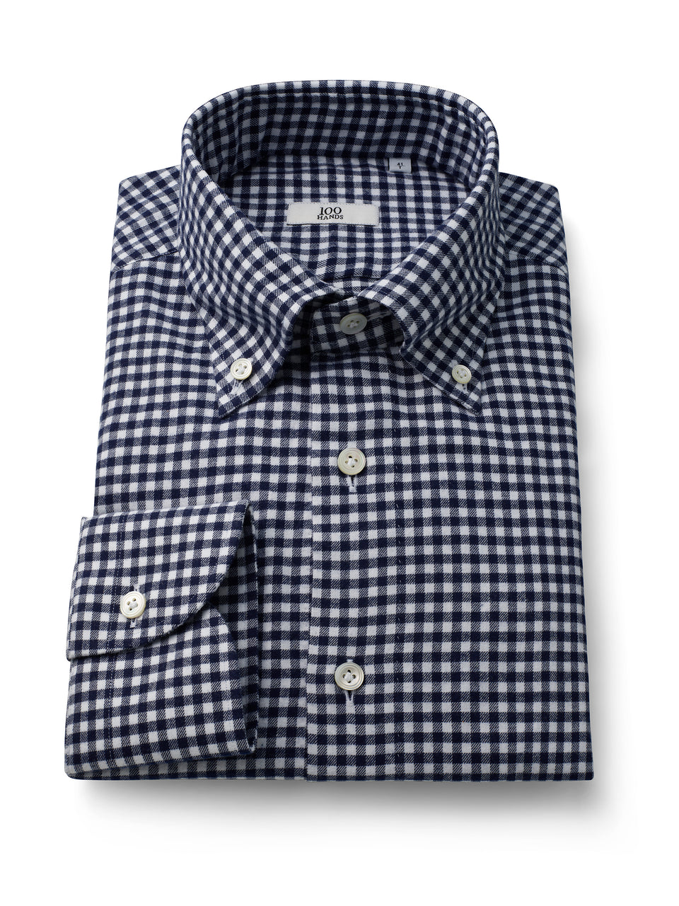 Navy Blue Gingham Check Flannel