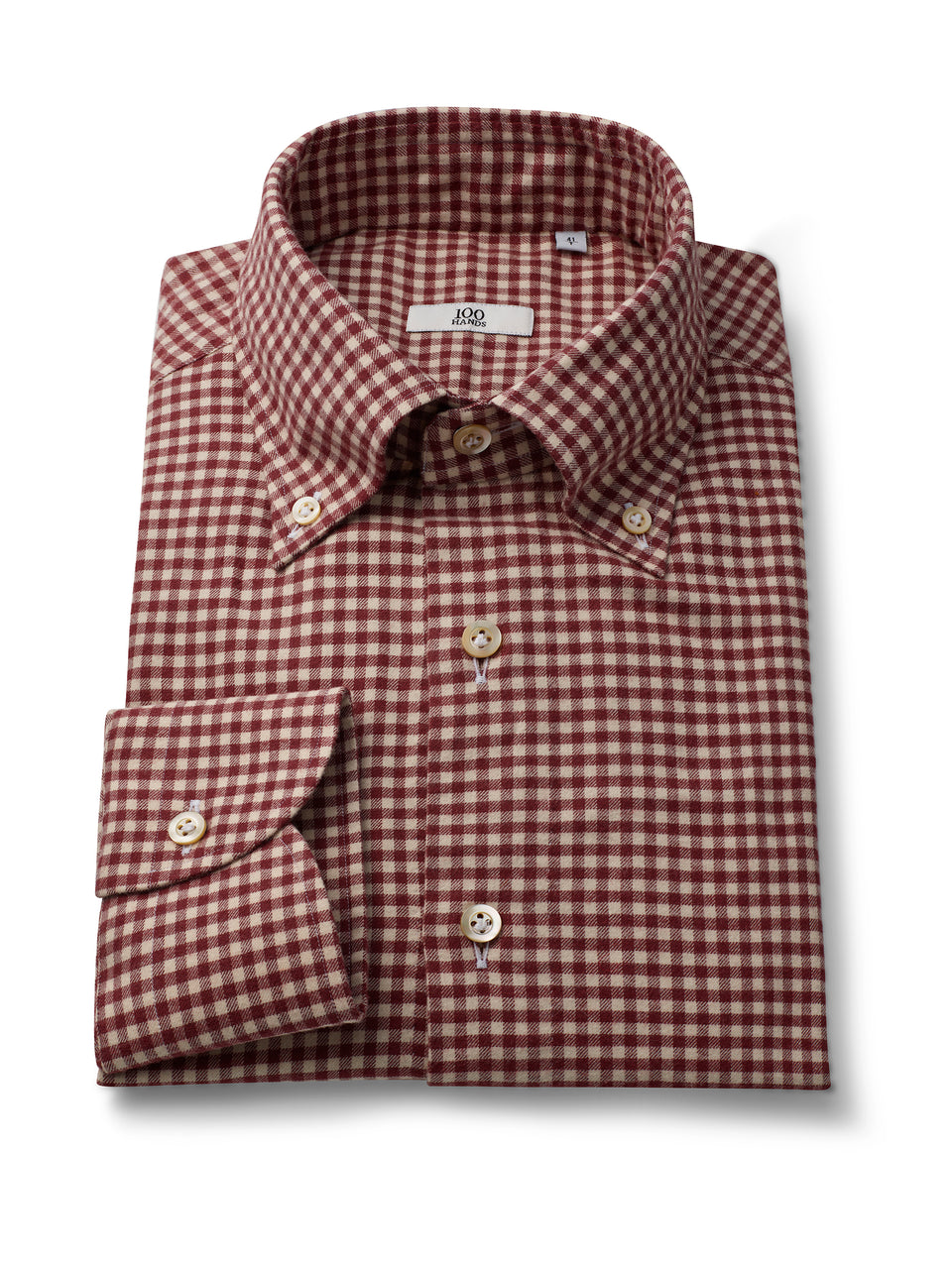 Rust Brown Gingham Check Flannel