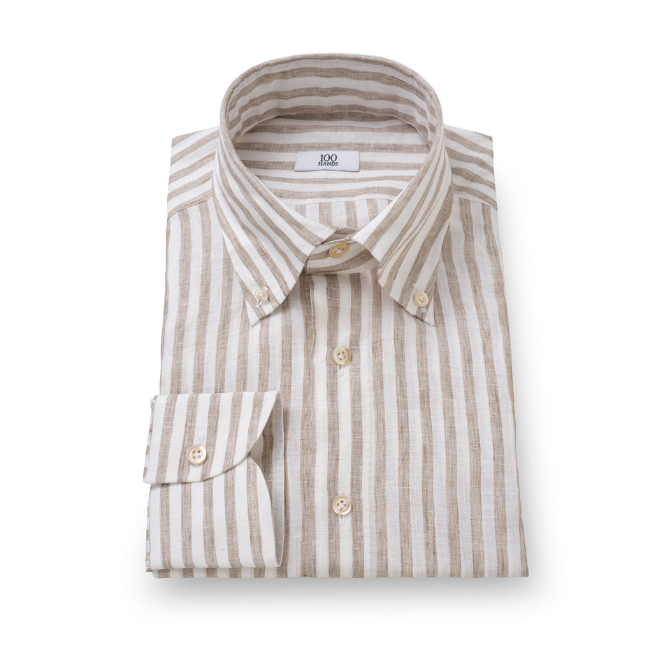 Off-White Brown Chambray Linen Shirt