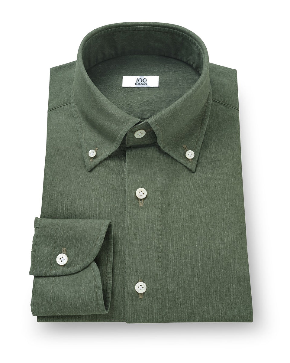 The Exclusive Green Denim Button Down Shirt