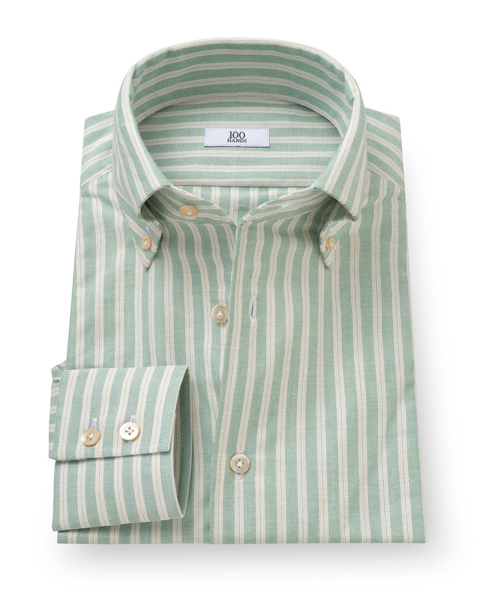 The Japanese Green Oxford Ivy Stripe