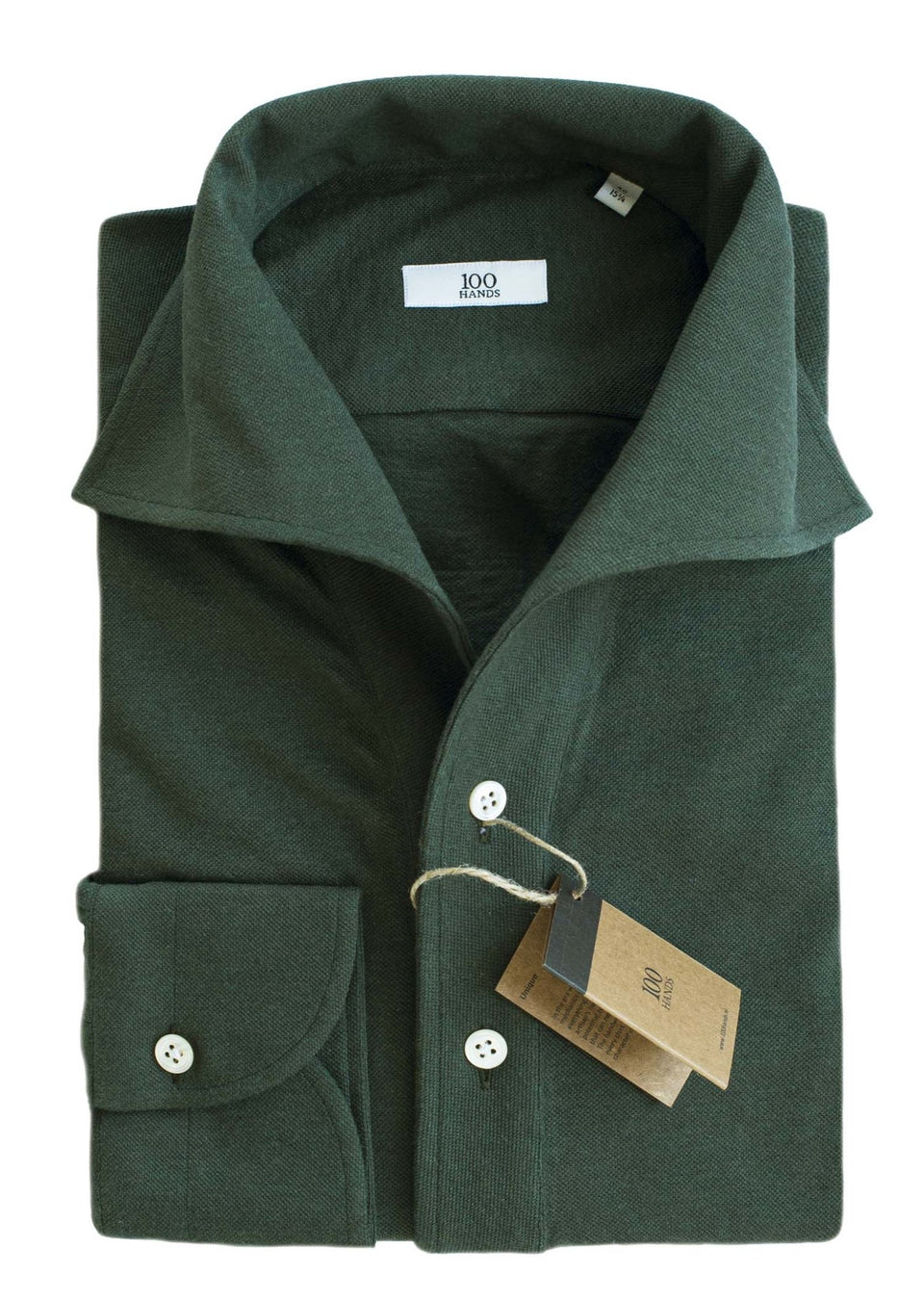 Emerald Green One Piece Polo Luxury Custom Shirt Front View