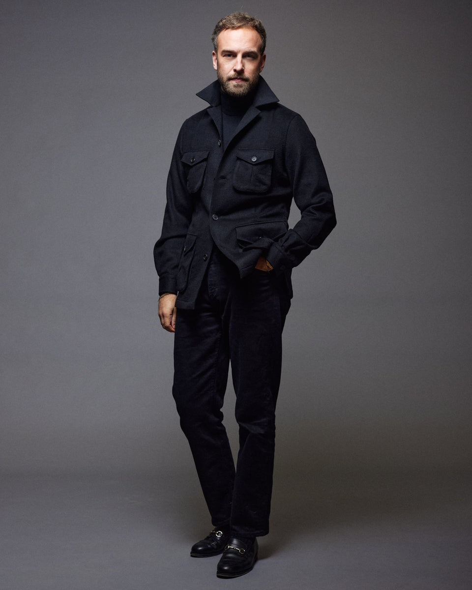 Jet Black 100% Baby Camel Andreas Weinas Loro Piana Jacket