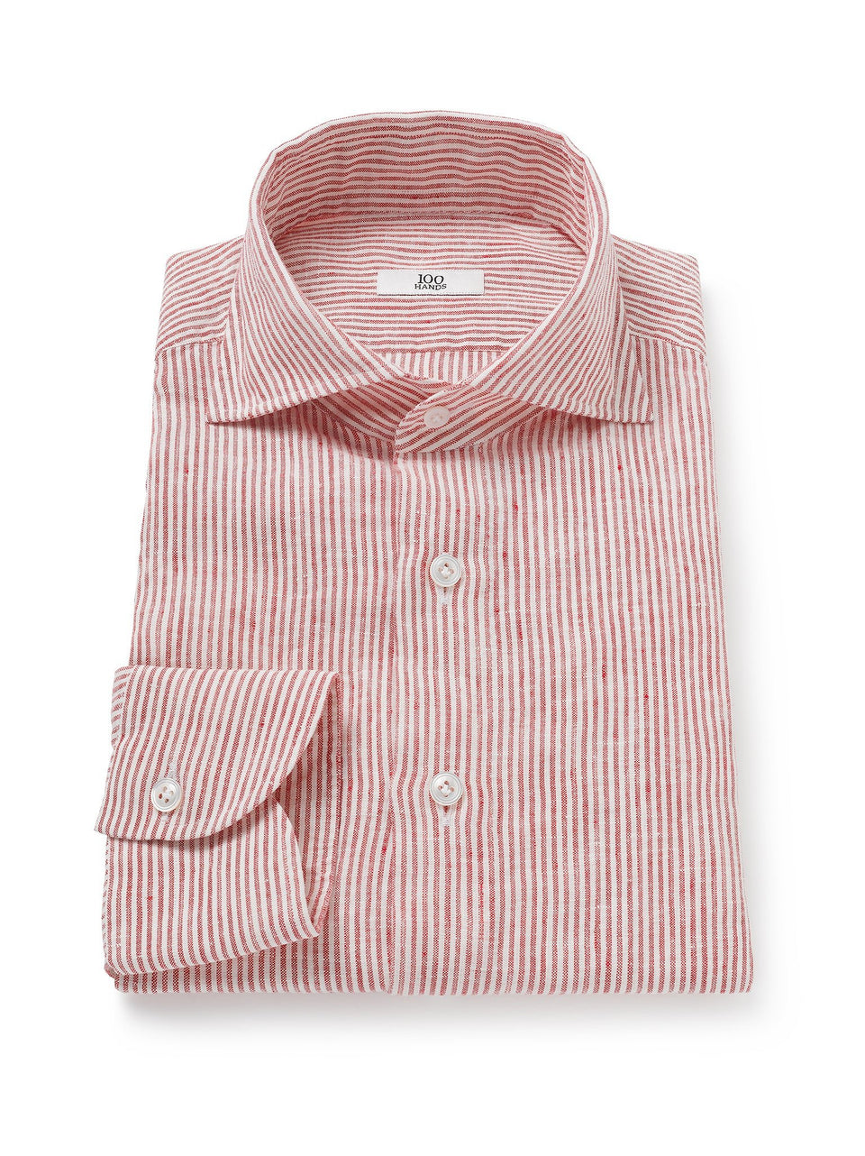 Red Striped Irish Linen Shirt